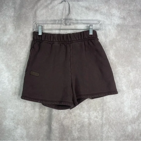 Set Active Heavyweight Sweat Shorts In Espresso Brown Women's Size S - Picture 3 of 8